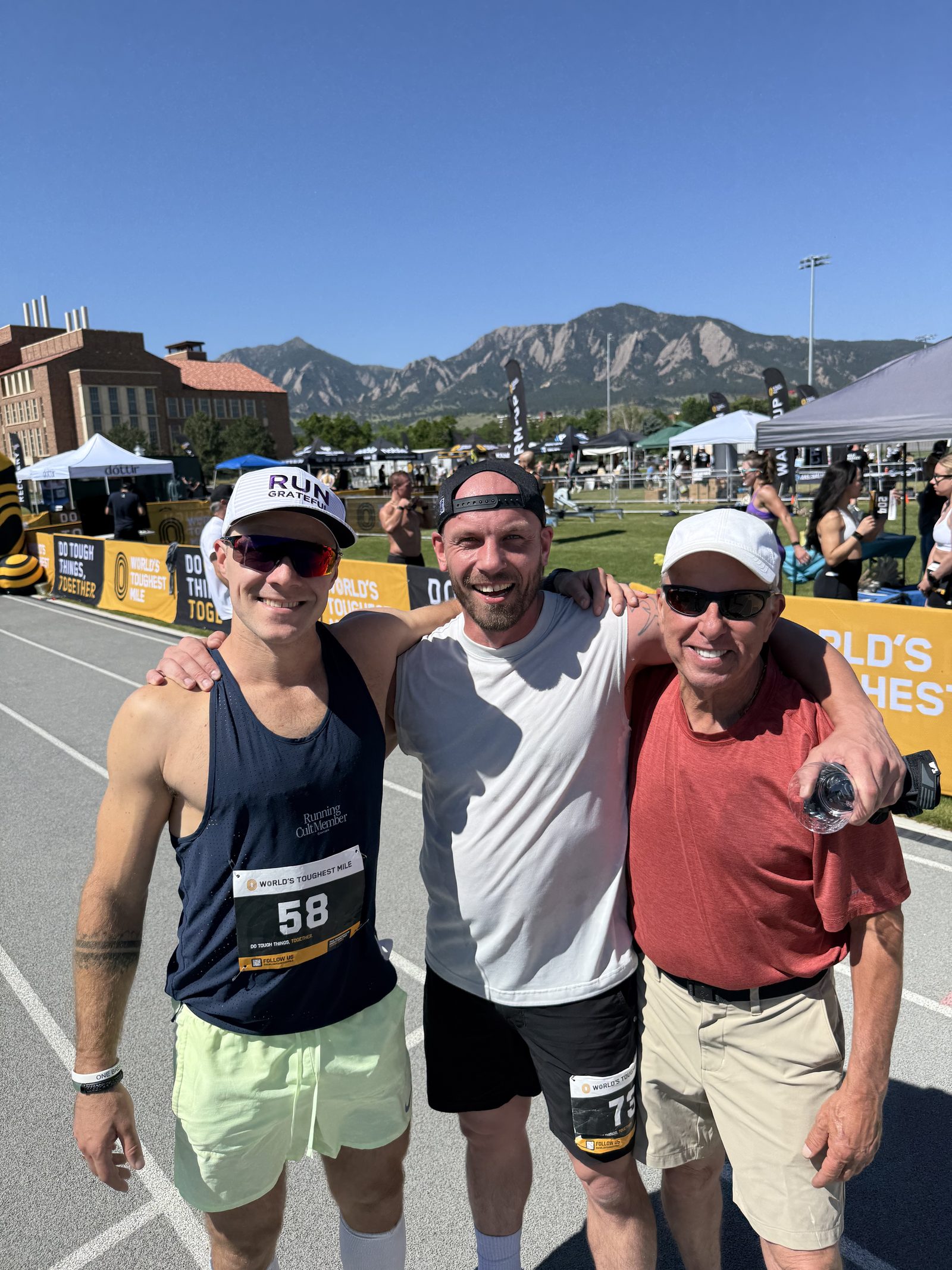 Collin, a friend, and Kevin at the starting event in Boulder